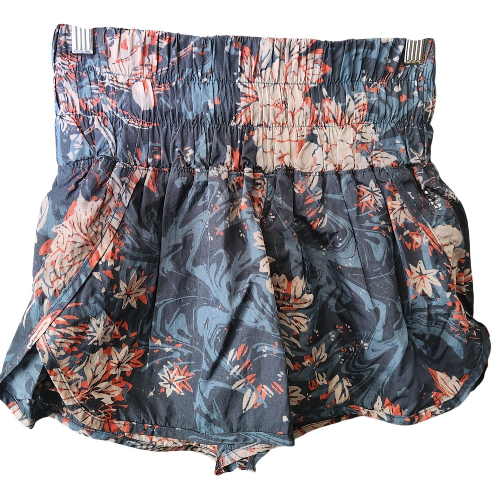 Free People Movement The Way Home Shorts In Empire Jewel‎ Size S Floral Blue